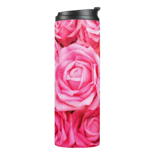 Mooie rode roze rozen thermosbeker (Gedraaid links)