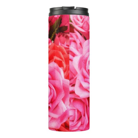 Mooie rode roze rozen thermosbeker (Achterkant)