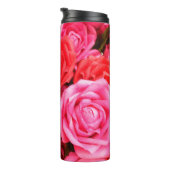 Mooie rode roze rozen thermosbeker (Geroteerd rechts)