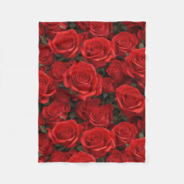 Mooie rode rozen fleece deken