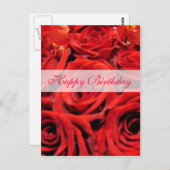 Mooie rode rozen Happy Birthday Briefkaart (Voorkant / Achterkant)