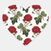Mooie Rode Rozen Hart Sticker (Voorkant)