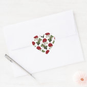 Mooie Rode Rozen Hart Sticker (Envelop)