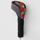 Mooie rode rozen met monogram golfheadcover (Schuin)