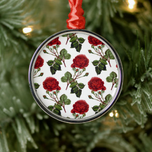 Mooie Rode Rozen Metalen Ornament