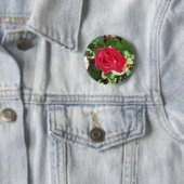 Mooie rode rozenButton Ronde Button 5,7 Cm (In situ)