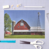 Mooie Rode Schuur met Silo en Windmolen Tissuepapier (Craft)