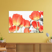 Mooie rode tulp bloemen canvas afdruk (Insitu (Woonkamer))