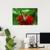 Mooie rode vlinderbloem poster (Thuiskantoor)