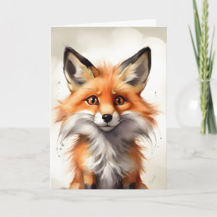 Mooie Rode Vos Babykamer Portret Lege Wenskaart  Kaart