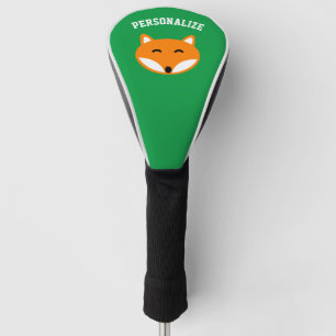Mooie rode vos cartoon aangepaste naam golfheadcover