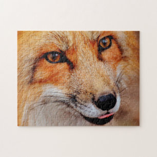 Mooie rode vos dicht bij elkaar, puzzel