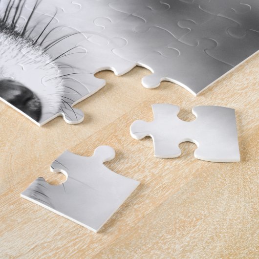 Mooie rode vos in zwart-wit, puzzel legpuzzel (Zijkant)