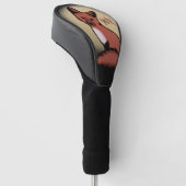 Mooie rode vos monogram golfheadcover (Schuin)