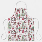 Mooie Rode Waterverf kerstelementen Schort (Voorkant)