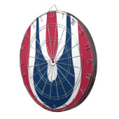 Mooie rode, witte, blauwe textuur kleur Abstract Dartbord (Voorkant Rechts)