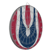 Mooie rode, witte, blauwe textuur kleur Abstract Dartbord (Voorkant Links)