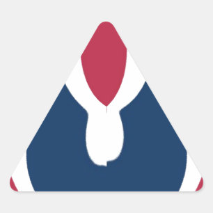 Mooie rode, witte, blauwe textuur kleur Abstract Driehoek Sticker