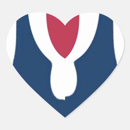 Mooie rode, witte, blauwe textuur kleur Abstract Hart Sticker (Voorkant)