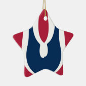 Mooie rode, witte, blauwe textuur kleur Abstract Keramisch Ornament (Rechts)