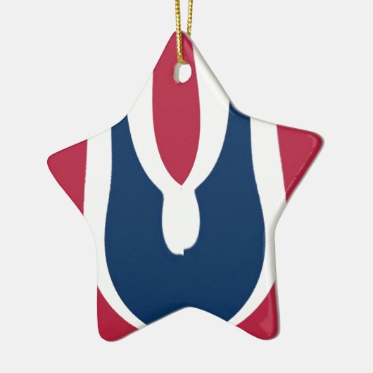 Mooie rode, witte, blauwe textuur kleur Abstract Keramisch Ornament (Links)