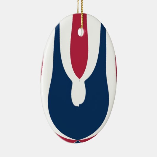 Mooie rode, witte, blauwe textuur kleur Abstract Keramisch Ornament (Rechts)