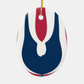 Mooie rode, witte, blauwe textuur kleur Abstract Keramisch Ornament (Voorkant)