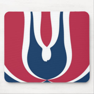 Mooie rode, witte, blauwe textuur kleur Abstract Muismat