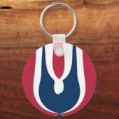 Mooie rode, witte, blauwe textuur kleur Abstract Sleutelhanger (Voorkant)