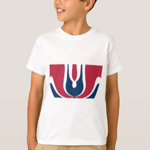 Mooie rode, witte, blauwe textuur kleur Abstract T-shirt