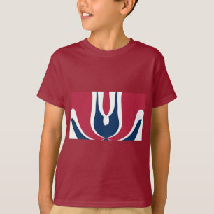 Mooie rode, witte, blauwe textuur kleur Abstract T-shirt