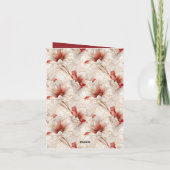 Mooie rode witte bloemen bedankkaart (Achterkant)