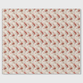 Mooie rode witte bloemen cadeaupapier (Vlak)