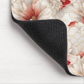 Mooie rode witte bloemen muismat (Hoek)