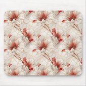 Mooie rode witte bloemen muismat (Voorkant)