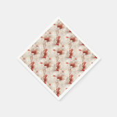 Mooie rode witte bloemen servet (Hoek)