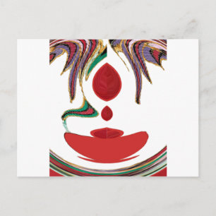 Mooie rode, witte, Paarse en groene textuur kleur Briefkaart