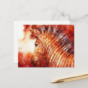 Mooie rode zebra briefkaart