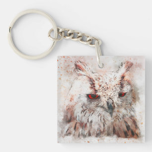 Mooie roest accent uil sleutelhanger