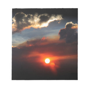 mooie rokerige zonsondergang foto notitieblok