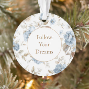 Mooie Romantische Blauwe Bloemen   Ornament