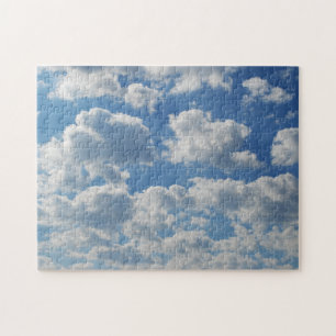 Mooie Romantische Lichte Blauwe Hemel Wolken Legpuzzel