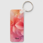 Mooie romantische roze bloem sleutelhanger (Achterkant)