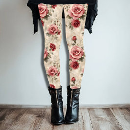 Mooie romantische Roze Rose Patroon Leggings