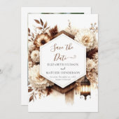 Mooie romantische rustieke bruiloft save the date (Voorkant / Achterkant)