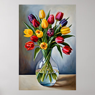 Mooie romantische tulp cascade poster