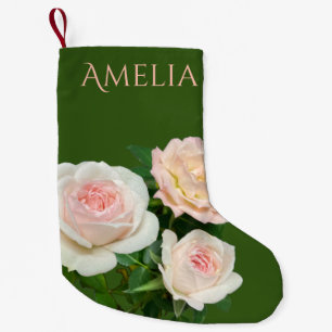 Mooie romantische witte roze rozen kleine kerstsok