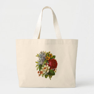 Mooie Romantische zomerkamp met Red Rose Grote Tote Bag