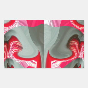 Mooie Rood as grijs geometrisch motief ART design Rechthoekige Sticker