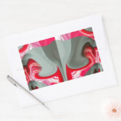 Mooie Rood as grijs geometrisch motief ART design Rechthoekige Sticker (Envelop)